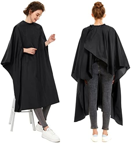 izzycka Professional Barber Cape With Armholes - Hands Free All Purpose 64"x56" Large Waterproof Salon Capes for Hair Stylist - Nylon Hair Cutting Cape For Hair Dye, Hair Color,Haircut - Black - Image 4