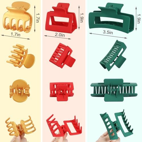 SMKSL 12 Pcs Hair Claw Clips for Women & Girls 3 Styles Hair Accessories - Image 4