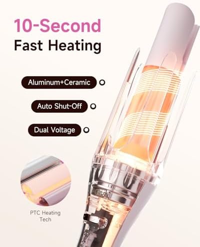 TSUYAGLA 5 in 1 Automatic Curling Iron Set with 3 Interchangeable Barrels - Image 3