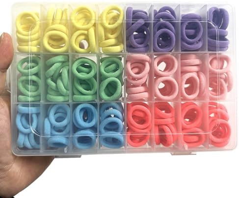 288 Pcs Toddler Hair Ties, Soft Seamless Cotton Baby Hair Ties, Multicolor Small Hair Bands for Little Girls and Kids, Elastic Hair Accessories Ponytail Holders (Bright Color) - Image 5