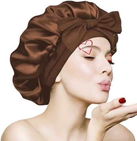 VECIIR Satin Bonnet Silk Bonnet (US, Alpha, Large, Dusky‌) by CraftedforExcellence