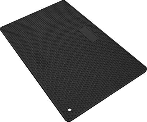 Vincent Heat Resistant Silicone Tool Mat For Styling and Barber Station | For Curling Irons, Flat Irons, Hot Styling Tools (Black) by Vincent
