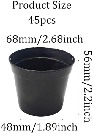 45PCS 2.7" Black Plastic Plant Pots, Mini Nursery Seedling Pot - Image 2