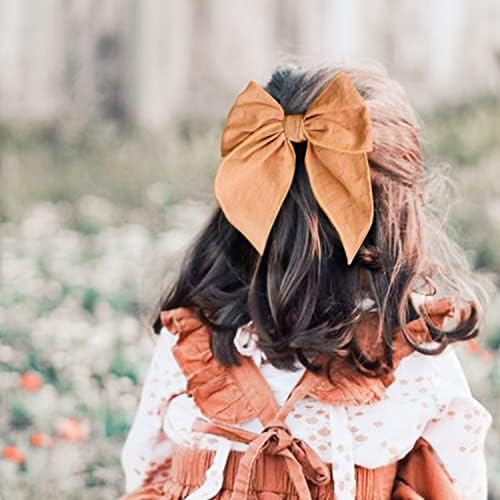 Niceye Big Hair Bows for Girls, Cotton Linen Alligator Clips, 5.5" Bows - Image 4