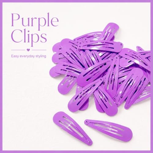 40 Counts Metal Snap Purple Hair Clips, 2 Inch Hair Barrettes for Women - Image 2