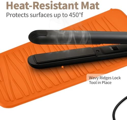 Silicone Heat Resistant Travel Pouch for Hair Styling Tools: Straighteners, Crimping Irons, Curling Wands, Flat Irons, and Waving Tools (Orange) 1 Pack - Image 5