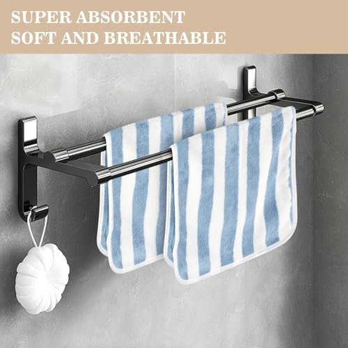KinHwa Bathroom Hand Towels, Microfiber Blue Stripe Hand Towels, 2 Pack - Image 5