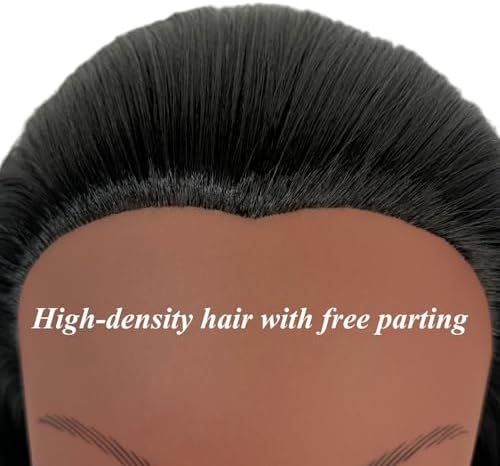 Black Mannequin Head with Hair, Cosmetology Mannequin Head for Braiding - Image 5