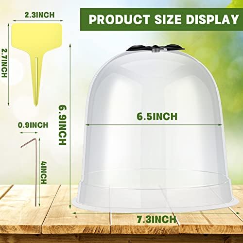 20 Pack Garden Cloches for Plants Clear Bell Covers 7.3x6.7 Inch - Image 2