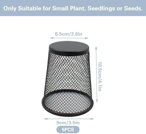6 PCS Small Chicken Wire Plant Covers for Seedling, 3.5 Inch Mini Garden Cloches Metal Netting Protectors for Keeping Chicken Squirrels Birds Out, Only Suitable for Very Small Seedlings or Seeds - Image 3