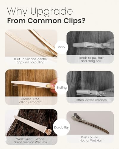 AIMIKE 4.8" Hair Clips for Styling, No-Crease Duckbill Clips, 6-Pack - Image 4
