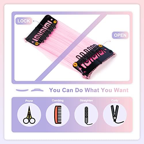 Colored Hair Extensions Clip In Ombre Color Hairpieces 20 PCS - Image 4