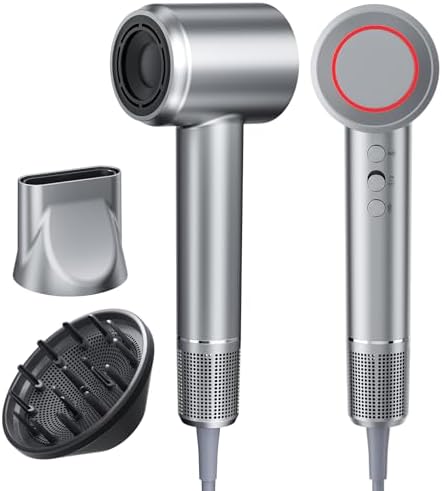 Hair Dryer with Diffuser, 200,000 RPM High-Speed Ionic Blow Dryer, Quiet by Unknown