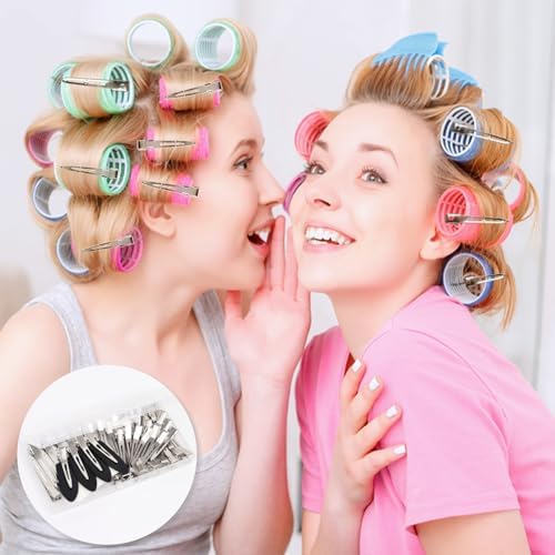 Hair Clips for Women Styling, 44Pcs Metal Duck Billed Pin Curl Clips, Hair Pins, Salon, Makeup, Hair Dyeing, Silver & Black - Image 2