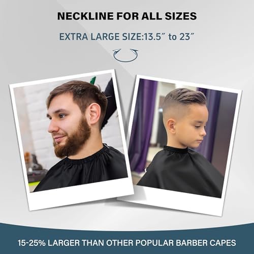 64" x 56" Waterproof Barber Cape for Men – Adjustable Neck Salon Cape – Professional Haircut Supplies - Image 4
