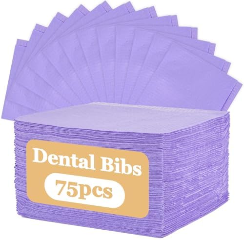 MAQIHAN 75pcs Dental Bibs Disposable - Purple Dentist Bib for Nail, Tattoo by MaqiIhanCustomOfficial