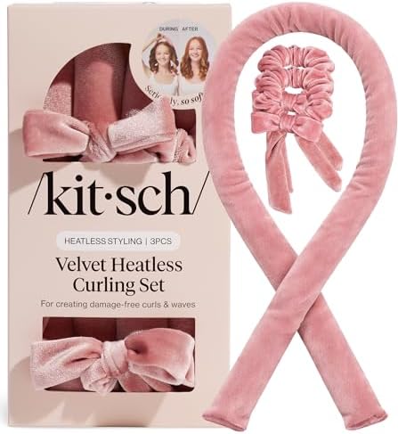Kitsch Velvet Heatless Curls Overnight Set - Terracotta by Kitsch