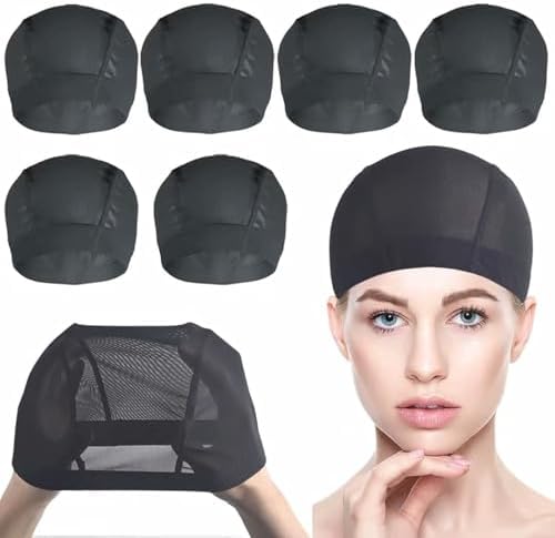 Smilco Mesh Wig Cap 6 Pack Stretchable Mesh Dome Caps for Wigs(Black) by Smilco