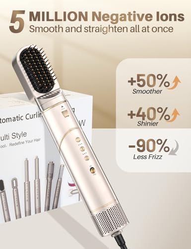 7-in-1 High Speed Hair Dryer & Blow Dryer Brush, Auto Wrap Curls (L/R), Fast Drying, Thermal Round Brush for Smooth Blowouts & Frizz-Free Volume, No Heat Damage - Image 6
