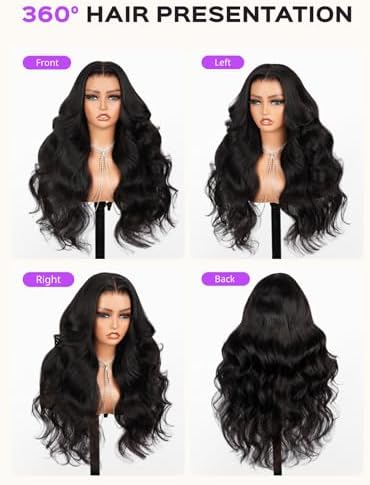 Glueless 6x5 Lace Closure Body Wave Wig Natural Black 24 Inch - Image 2