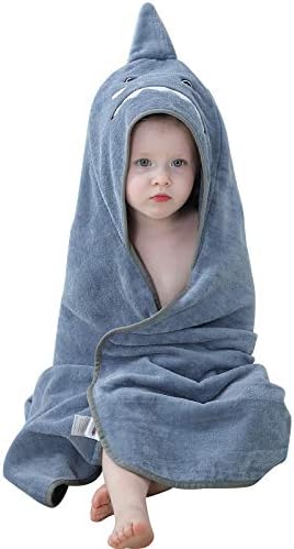MICHLEY Unisex Baby Animal Hooded Bath Towel Soft Cotton Beach Swimming Bathrobe for 0-6T, Grey by MICHLEY
