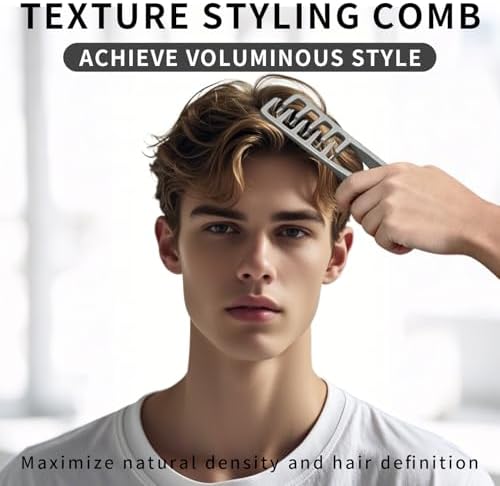 Texture Comb Set 2 Pack – Wide Tooth Volumizing Hair Comb, Anti-Frizz Root Lift Styling Tool, No-Pull Scalp Massager for Curly, Wavy, Thick Hair, ABS Plastic Non-Slip Grip - Image 2