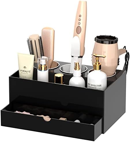 NIUBEE Acrylic Hair Tool Organizer with Drawer, Hair Dryer Holder Organizer by NIUBEE