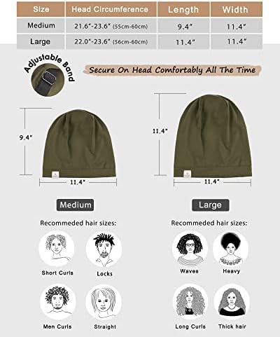 YANIBEST Slouchy Beanie Hat Satin Lined Sleep Cap Chemo Headwear Caps - Image 3