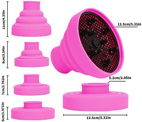 Universal Collapsible Hair Dryer Diffuser Attachment- Salon Grade Tool,Lightweight Foldable Portable Travel Folding Design Fit Most of Blow Dryers-PinkPink - Image 4
