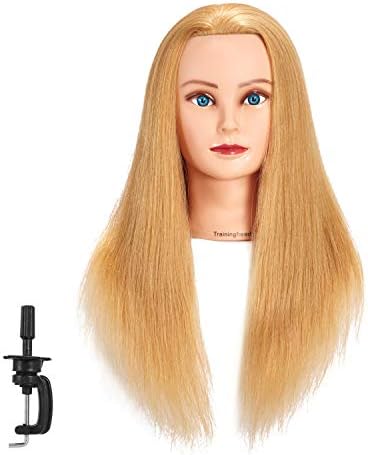 24-26" Mannequin Head with 100% Human Hair for Hairdresser by Headwinn