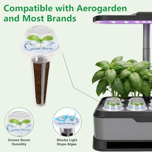 Genoese Basil Seed Pod Kit, 12-Pods Hydroponic Refill Pack, Compatible with AeroGarden and All Indoor Gardens, Includes Grow Sponges, Plant Food, Grow Anything Seed Pod Kit, 12-POD - Image 5