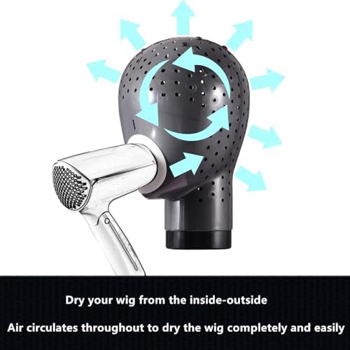 HOMEGOAL Hair Dryer Fresh Wig Head Dryer Stand Holder Mannequin Head, Drying Wig From Inside to Outside, Quickly, Easily, For Lace Wig Scalp Cap Net (Pink) - Image 6