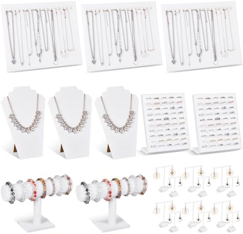 Henoyso 22 Pcs VelvetJewelry Display for Vendors Necklace Bust Holder by Henoyso