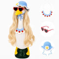 4Pcs Porch Goose Wigs Set Porch Goose Outfits Accessories for Outdoor Statue Accessories Garden Patio Yard Goosey Decoration (4Set Cowl and Wig) by Unknown