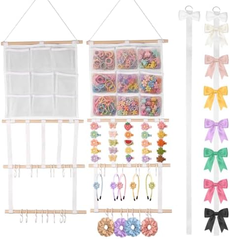Bow Organizer for Baby Girls, Large Capacity Hair Bow Holder Accessory by XIHIRCD