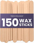 Tress Wellness - Waxing Sticks for Hair Removal - Premium Splinter-Free Wooden Sticks for Waxing, Wax Stick for Body and Face Waxing,150 Wax Sticks by TressWellness