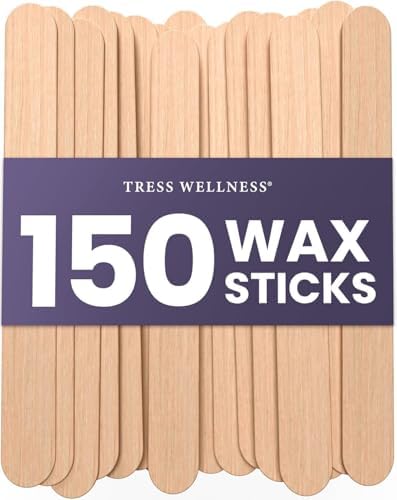 Tress Wellness - Waxing Sticks for Hair Removal - Premium Splinter-Free Wooden Sticks for Waxing, Wax Stick for Body and Face Waxing,150 Wax Sticks by TressWellness