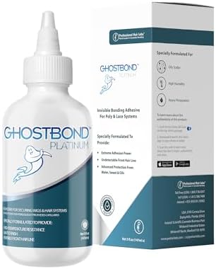 GHOSTBOND Platinum Water Resistant Wig Glue for Extreme Heat - 5oz - Hair Replacement Adhesive for Poly and Lace Wigs. Invisible Bonding Hair Glue - Strong Hold Lace Front Glue by ProfessionalHairLabs%E2%84%A2