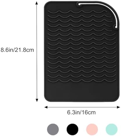 Flat Iron Heat Resistant Silicone Mat for Curling Iron, Hair Straightener Heat Pad, Curling Iron Sleeve, Travel Case Heat Resistant and Other Hair Styling Tools, for Counter, 9 x 6.5 in, Black - Image 6