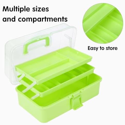 Tackle Box, 3-Layer Craft Sewing Medicine Art Hair Tool Organizer Green - Image 4
