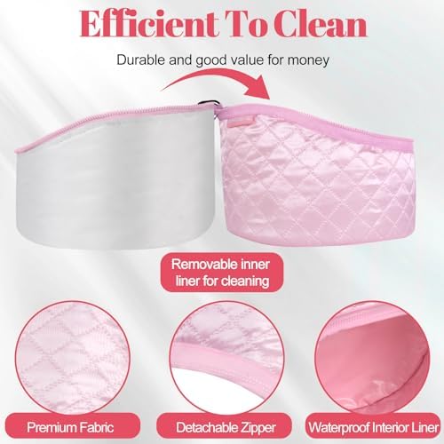 TEPENAR Hair Steamer for Deep Conditioning: Upgraded Heat Cap with 10-Level Fast Heating 3 Time Settings for Natural Hair Portable Thermal Steam Cap for Home Hair Treatment - Pink - Image 5