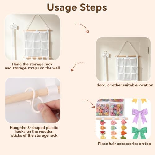 Bow Organizer for Baby Girls, Large Capacity Hair Bow Holder Accessory - Image 5