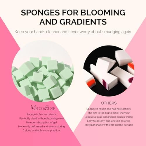 MelodySusie 100Pcs Soft Nail Sponges for Ombre - Image 4
