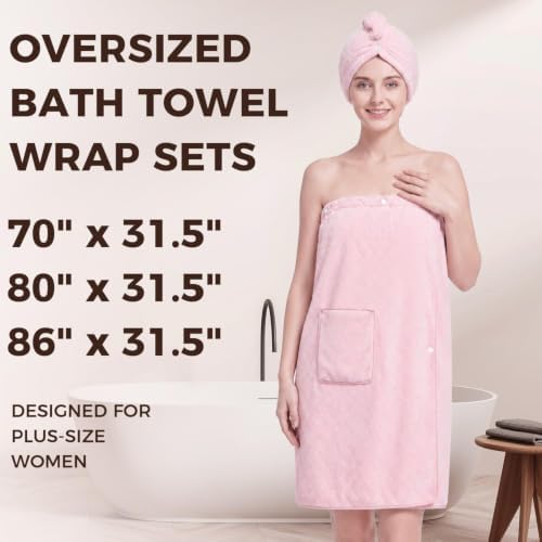 Oversized Bath Towel Wrap for Women with Plus Size Hair Dry Towel Set - Image 5