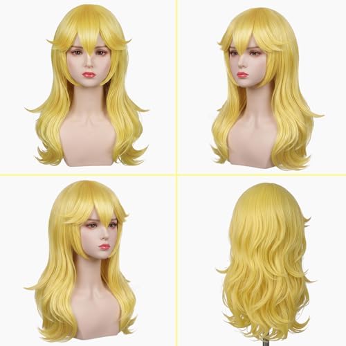 7 Pieces Girls Cosplay Wig Long Blonde Princess Costume Wig JZ045 - Image 4