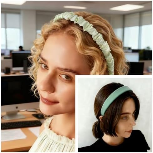 7 Pcs Headbands for Women Girls, Non Slip Cute Pearl Floral Padded Vintage Wide Fashion Multi-style Headbands for Girls - Image 6
