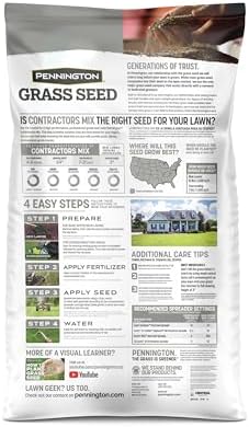 Pennington Contractors Central Grass Seed Mix, Rapid Grass Seeds for Lawn, 20 lb - Image 2