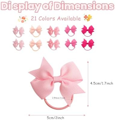 CÉLLOT Baby Hair Ties with Bows,42pcs 2 inch Baby Hair Bow Ponytail Holders - Image 2