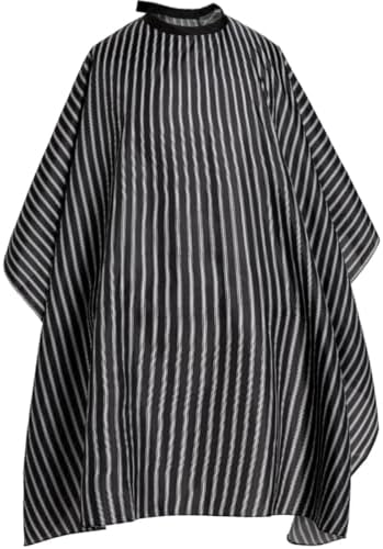 Professional Hair Cutting Cape with Adjustable Snap Closure, Salon Barber Cape,Waterproof Hairdressing Salon Cape Black Stripes by Borogo