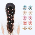 10 Pcs Mini Cute Flower-Shaped Hair Clips for Girls, Multicolor Crystal Hair Barrettes for Long Braid Hairstyles, Pearl Hairpin for Women Hair Accessories (10 Pcs- Mix Color) by Glamer